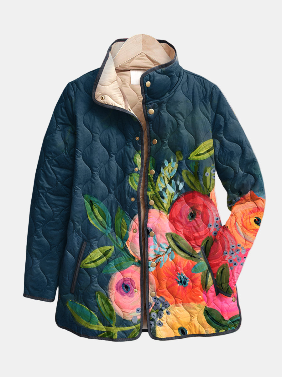 VALMORIE | Veste Matelassée Fleurs Peintes Camille