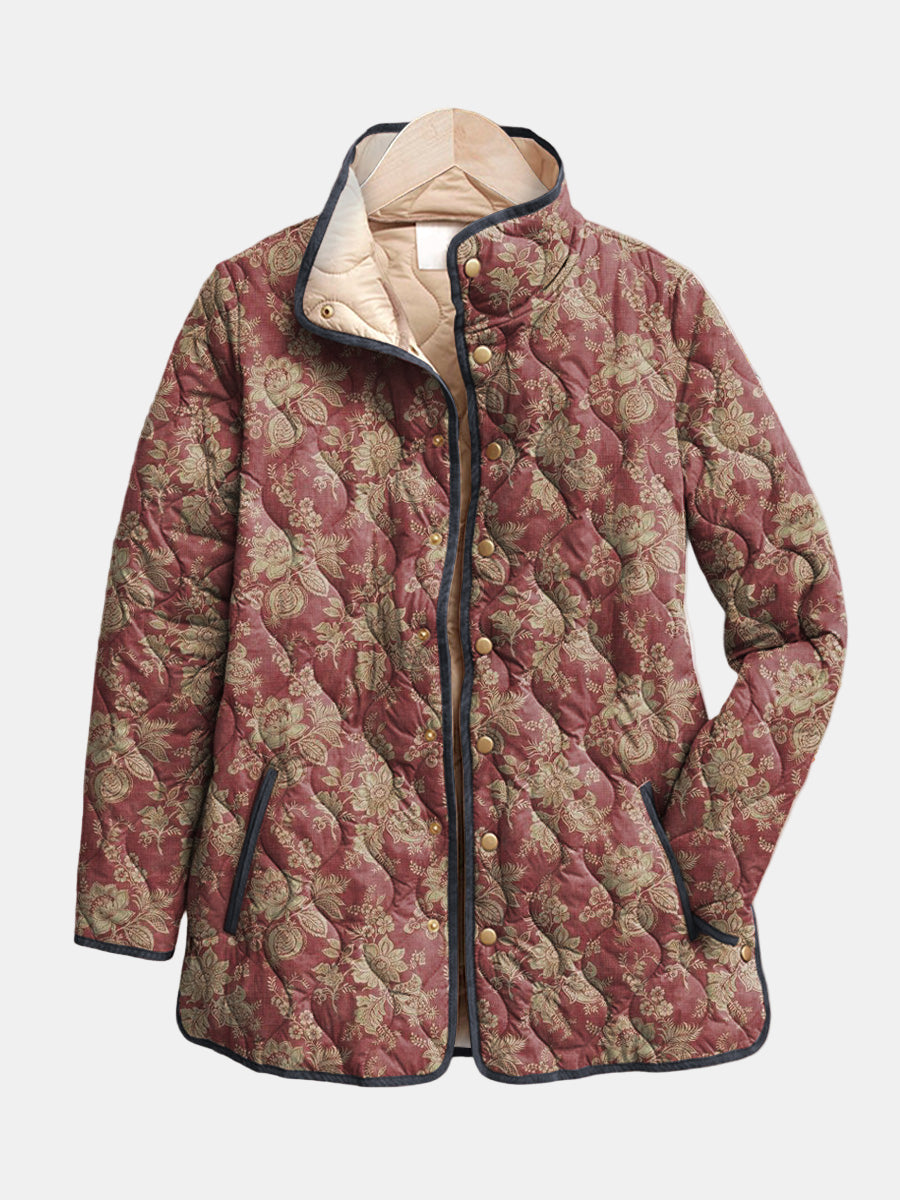 VALMORIE | Veste Matelassée Damas Prune Sophie