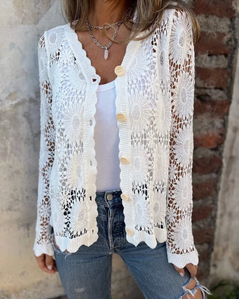 Isadora | Gilet en crochet élégant à boutons