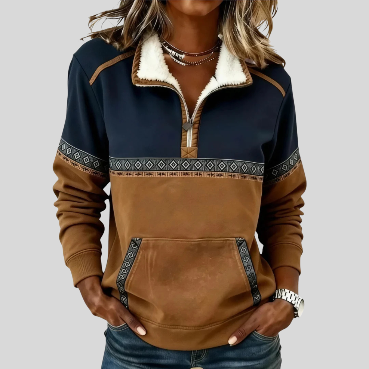 Alvette™ | Pull Sherpa Kraag à demi-zip