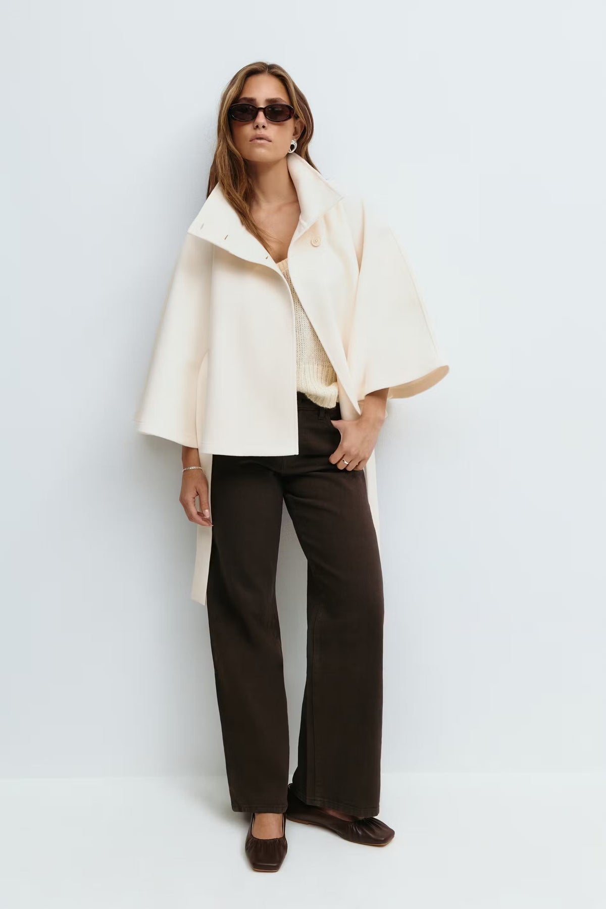 DELACROIX | CAPE JACKET AVEC CEINTURE