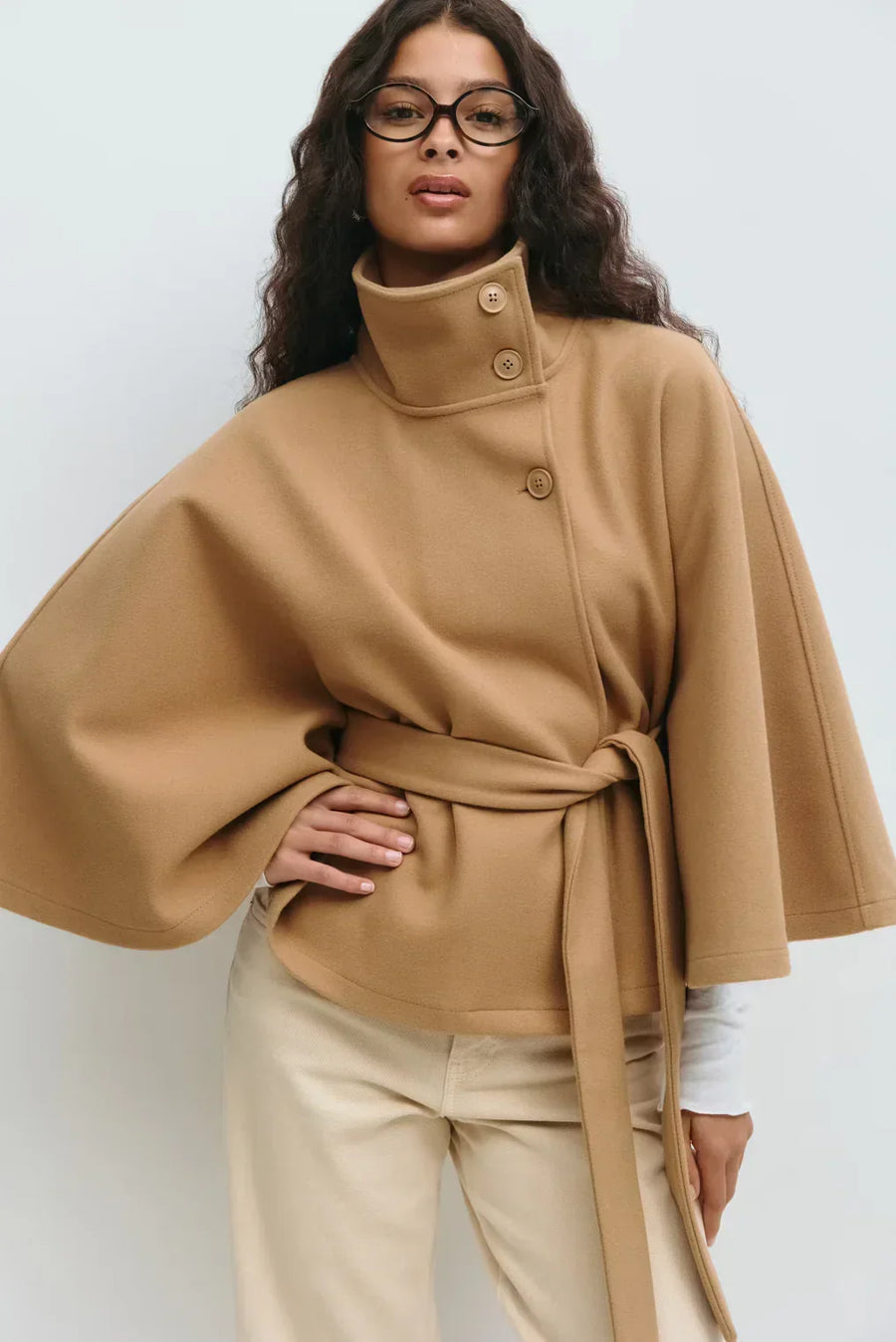 DELACROIX | CAPE JACKET AVEC CEINTURE