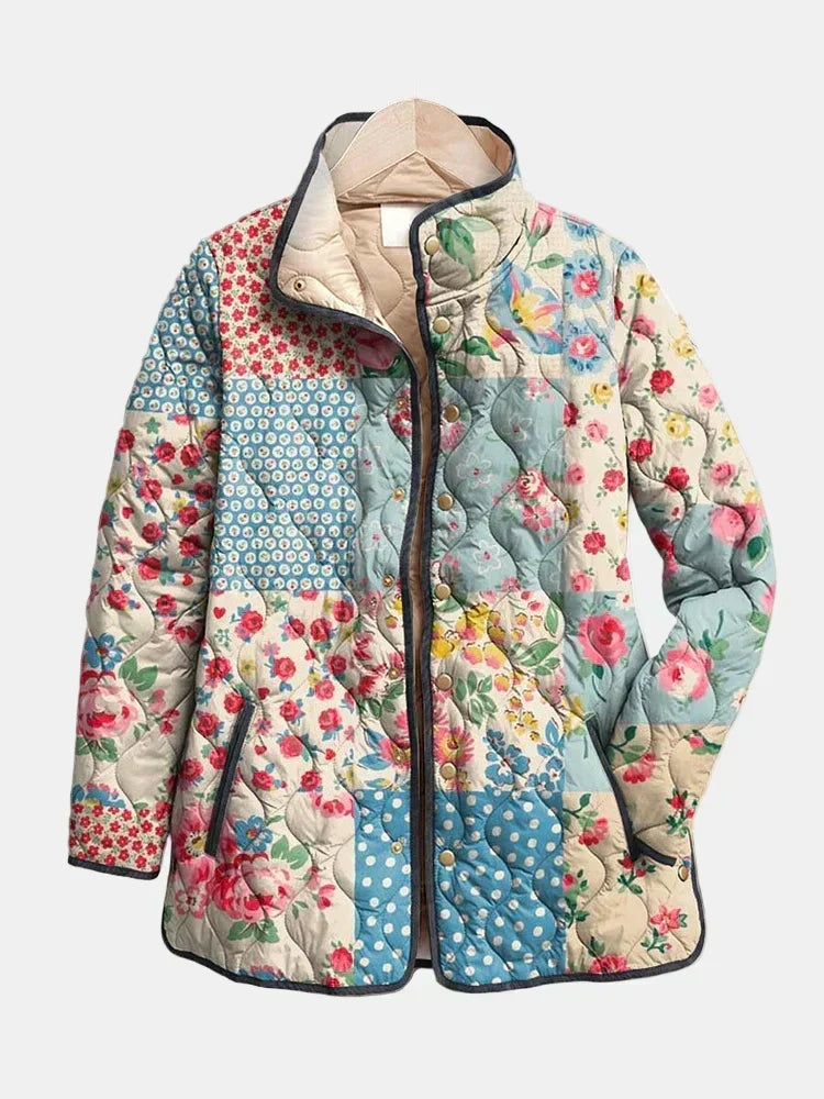 VALMORIE | Veste Matelassée Patchwork Fleuri Chloé