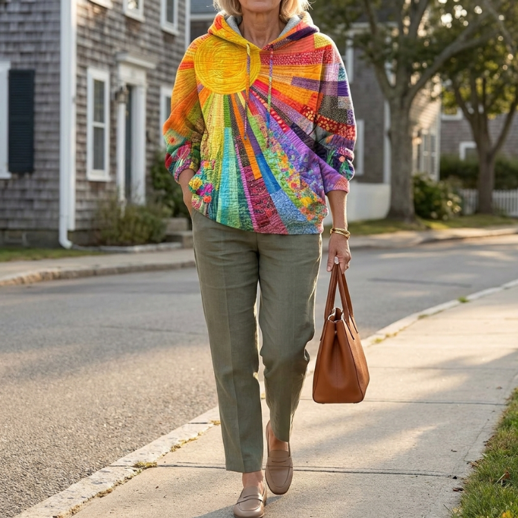 VALMORIE | Sweat à Capuche Matelassé Patchwork Pauline