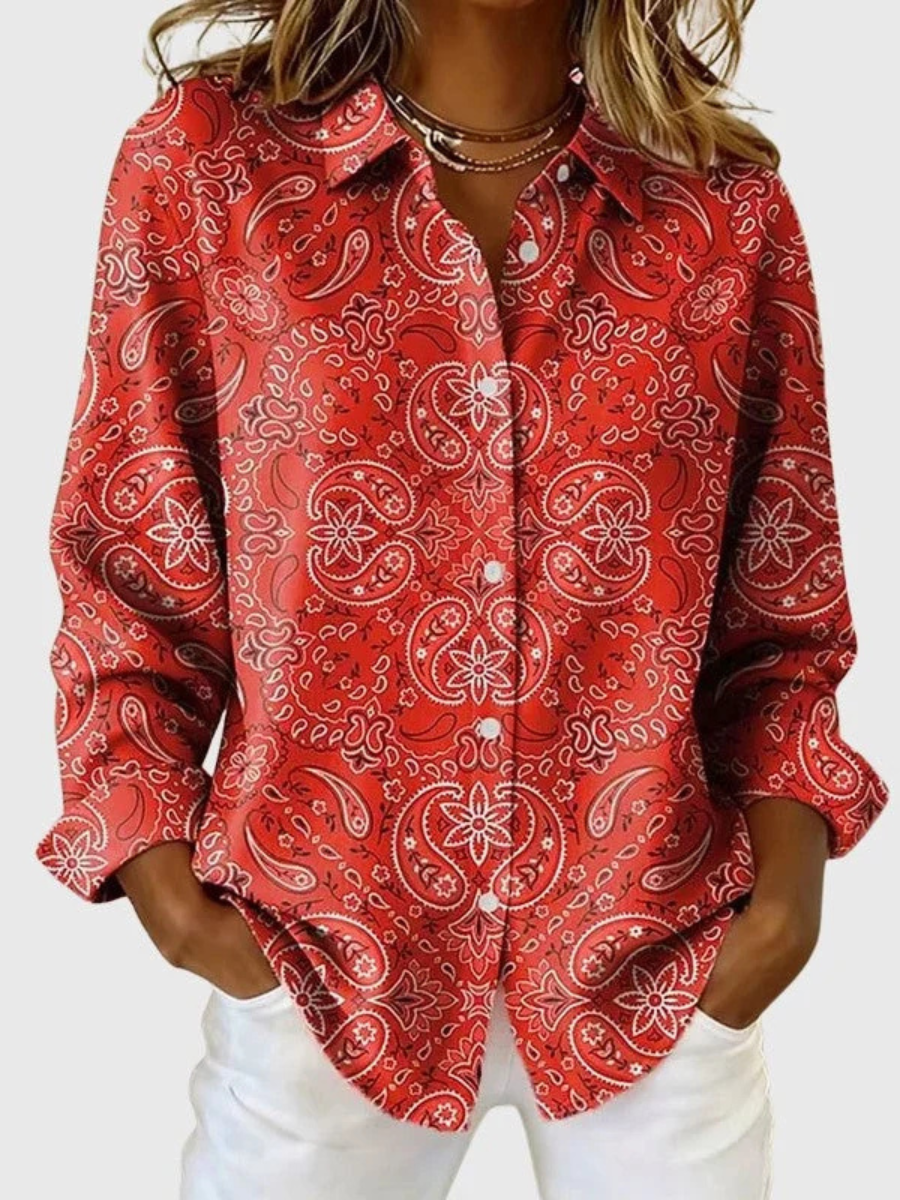 Katarina™ | Blouse boutonnée à imprimé cachemire