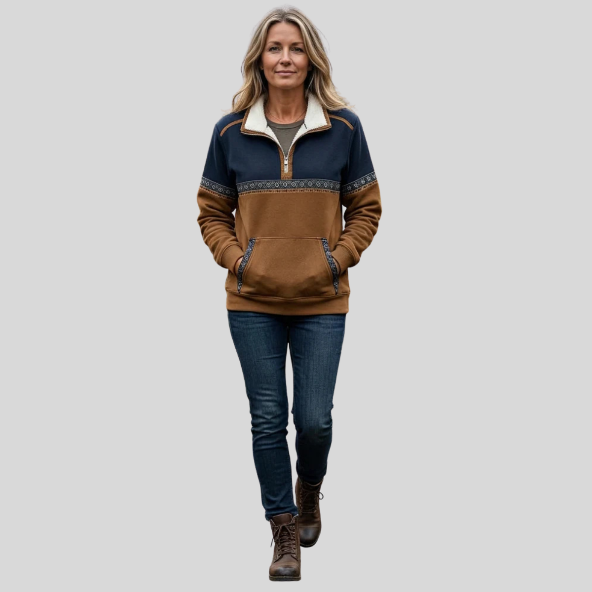 Alvette™ | Pull Sherpa Kraag à demi-zip