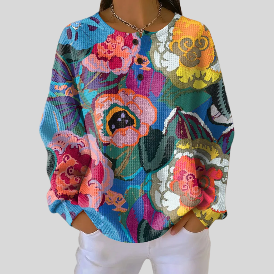 Adorna™ | Sweatshirt à Fleurs Colorées