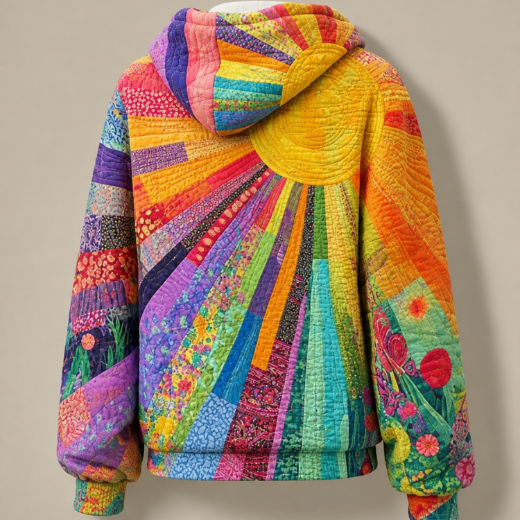 VALMORIE | Sweat à Capuche Matelassé Patchwork Pauline
