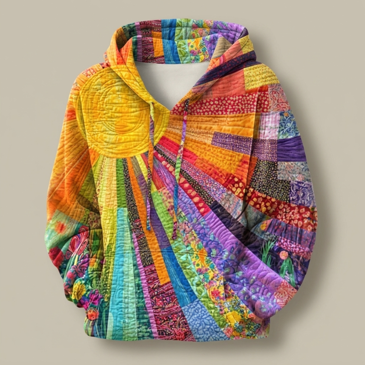 VALMORIE | Sweat à Capuche Matelassé Patchwork Pauline