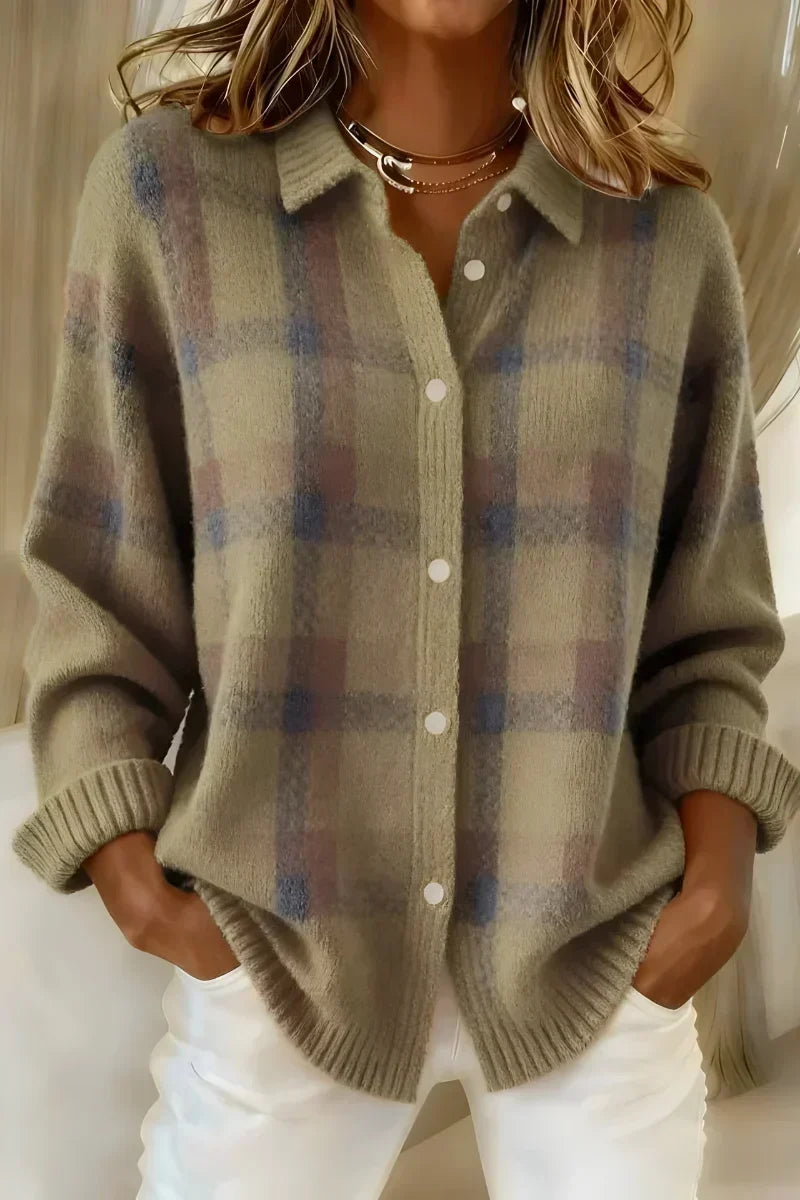 Taylor™ | Cardigan douillet en maille à carreaux