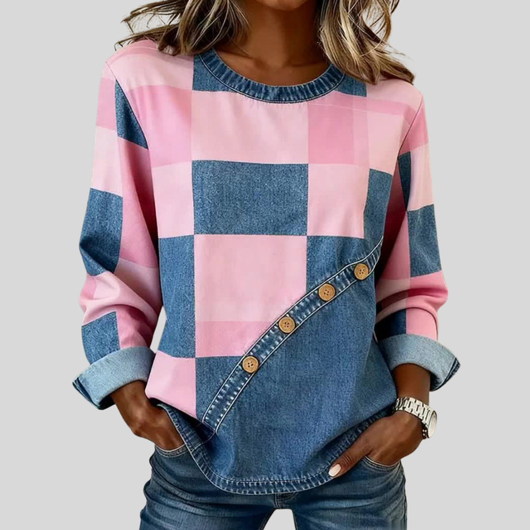 Tindelle™ | Sweat-shirt Patchwork Kunst