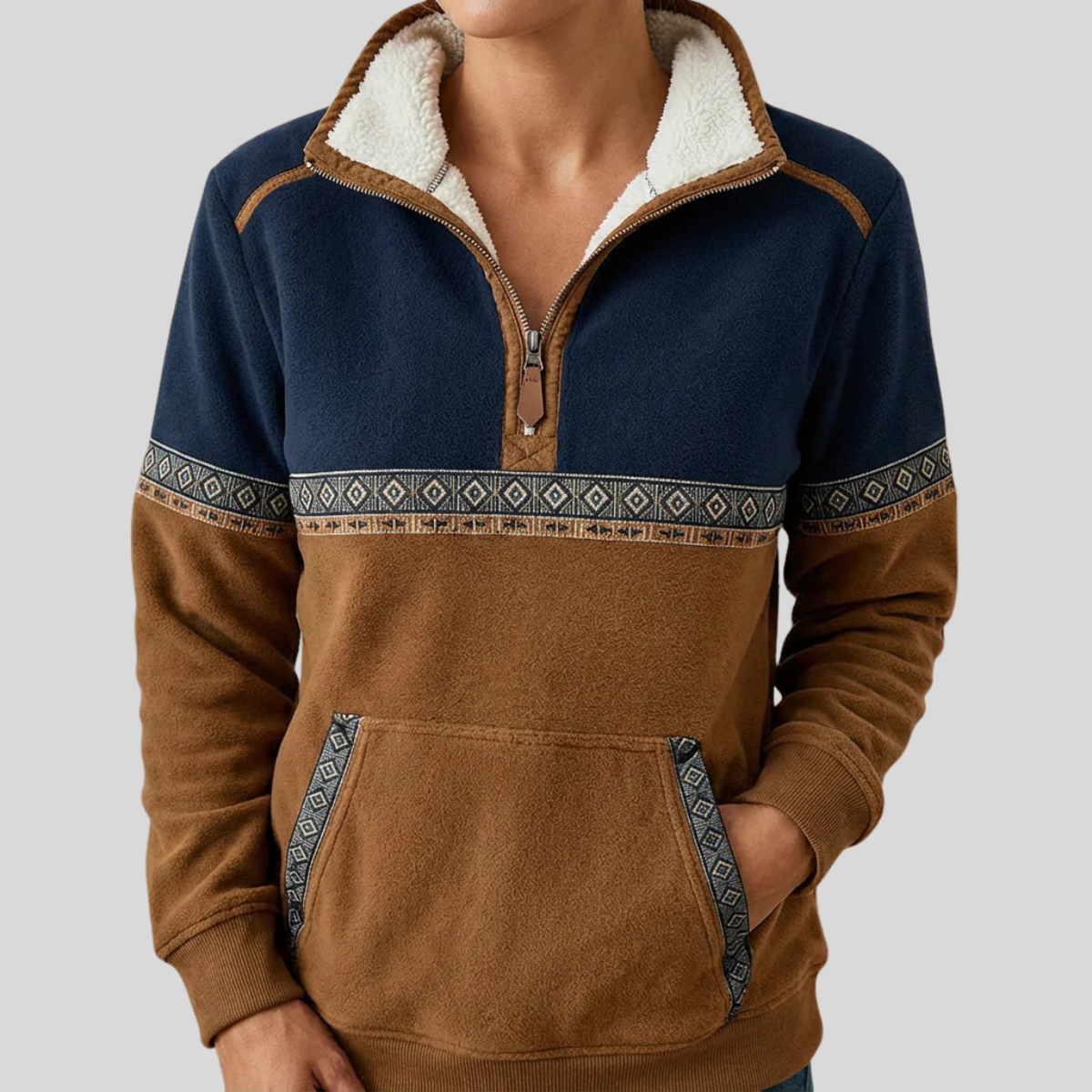 Alvette™ | Pull Sherpa Kraag à demi-zip