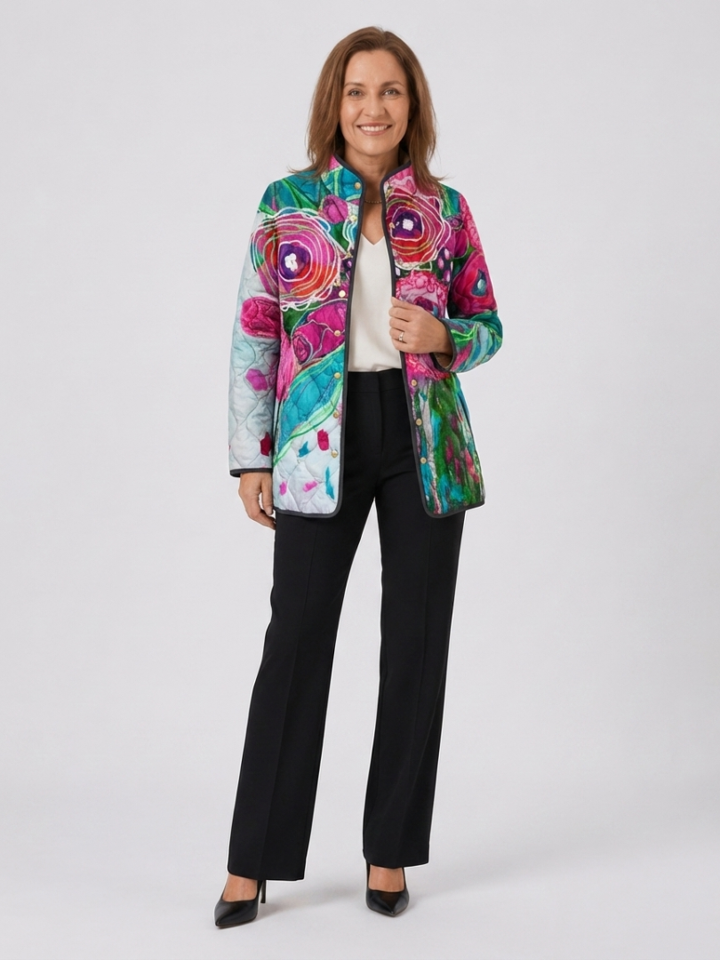 VALMORIE | Veste Matelassée Aquarelle Florale Lucie