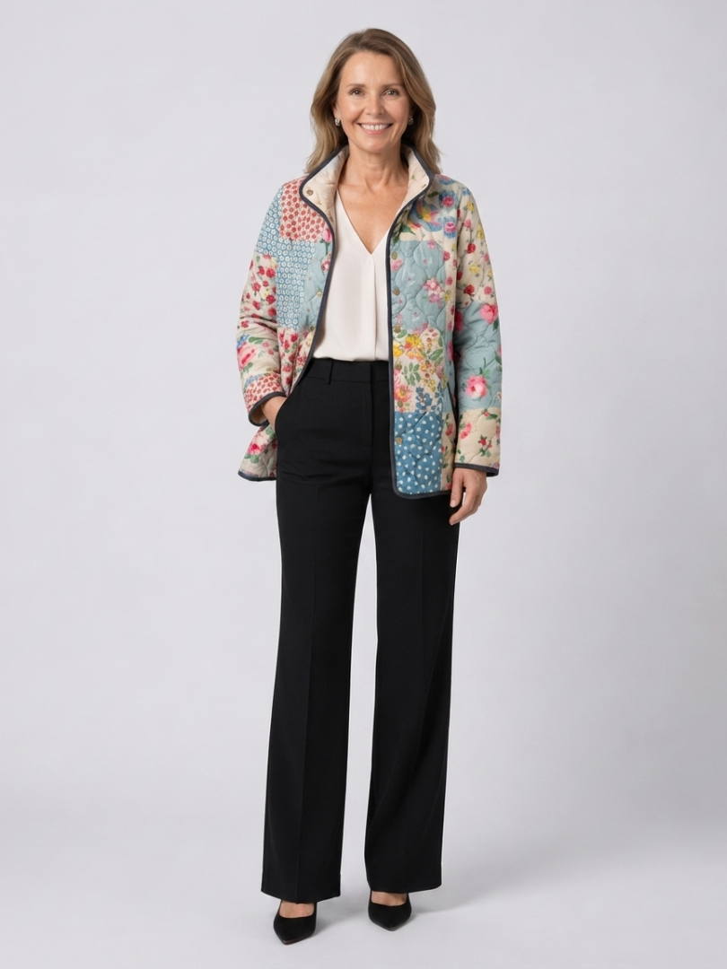 VALMORIE | Veste Matelassée Patchwork Fleuri Chloé