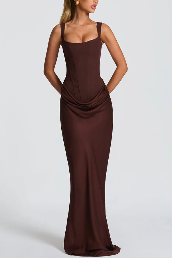 Éléonore | Robe Maxi avec Décolleté Carré