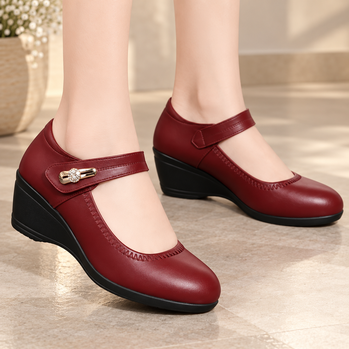 Valmorie | Chaussures Compensées Orthopédiques en Cuir