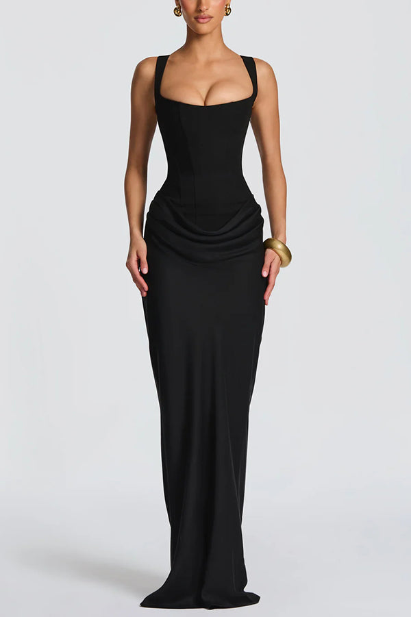 Éléonore | Robe Maxi avec Décolleté Carré
