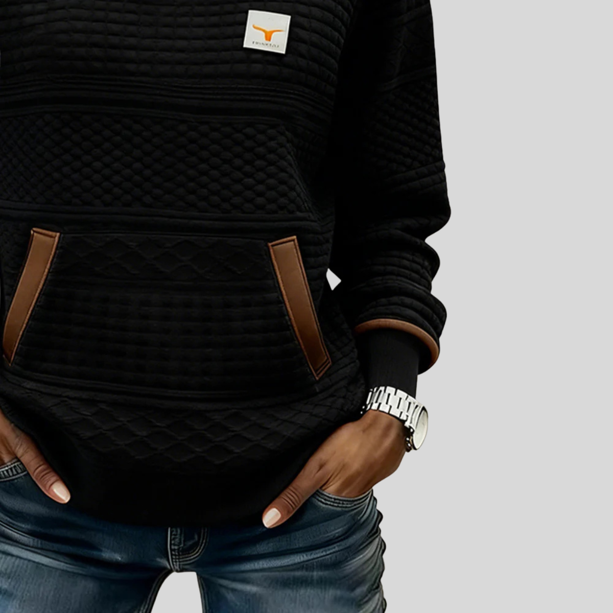 Noelle™ | Sweat-shirt à col rond en coloris bloc