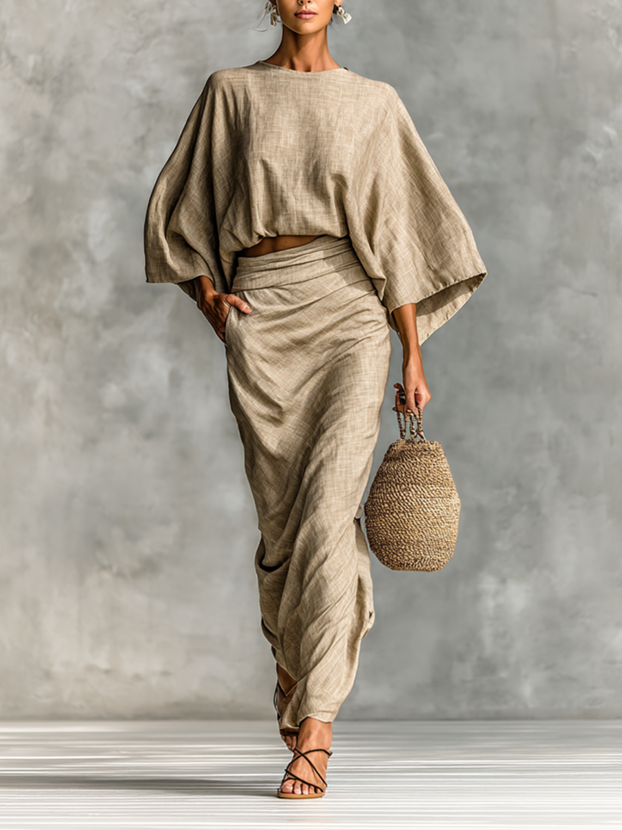 Paule | Ensemble jupe avec manches longues