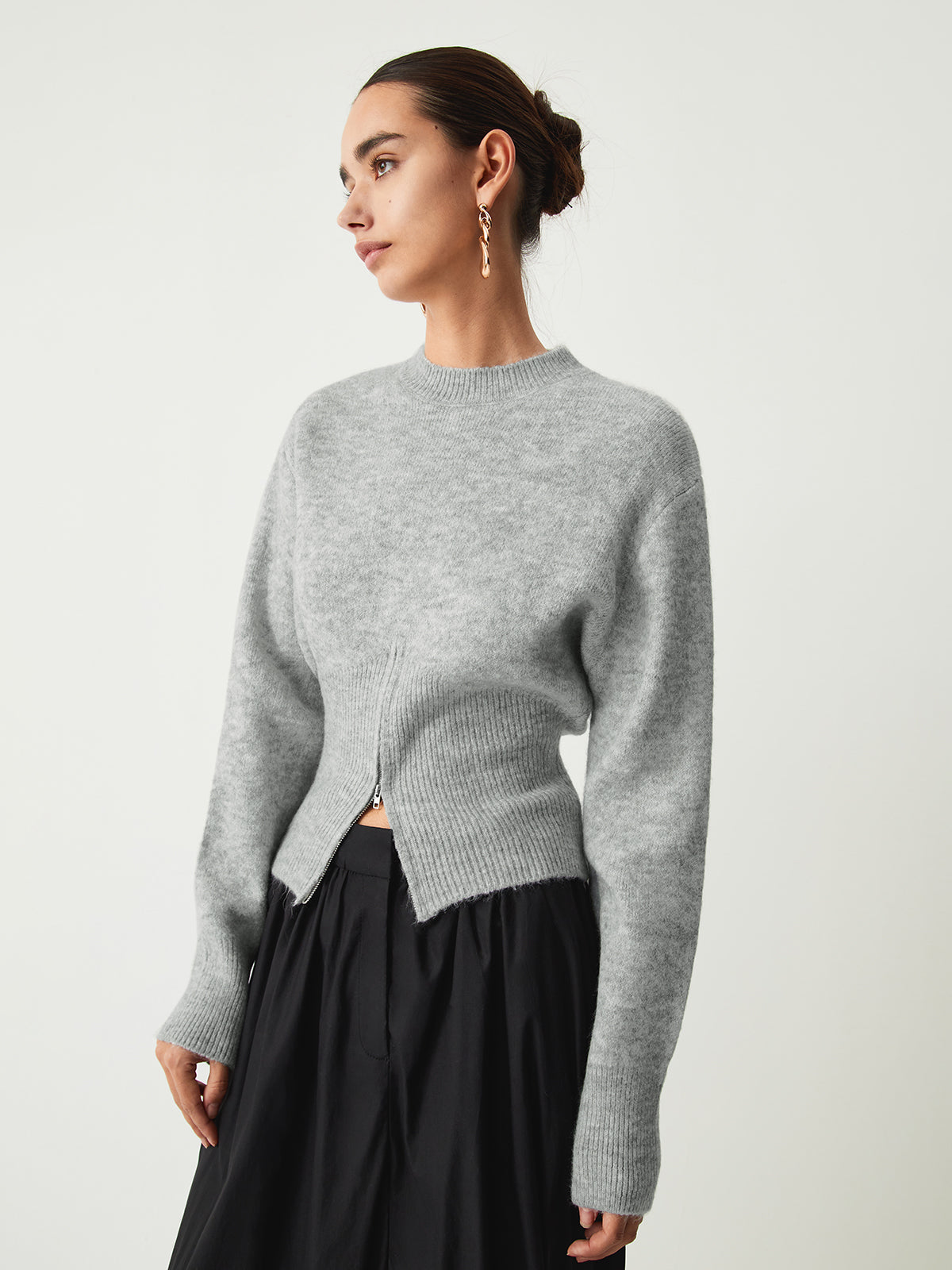 Rosalind | Pull en maille doux à demi-zip