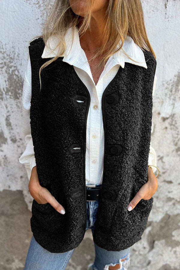 Clarisse I Gilet douillet à boutons