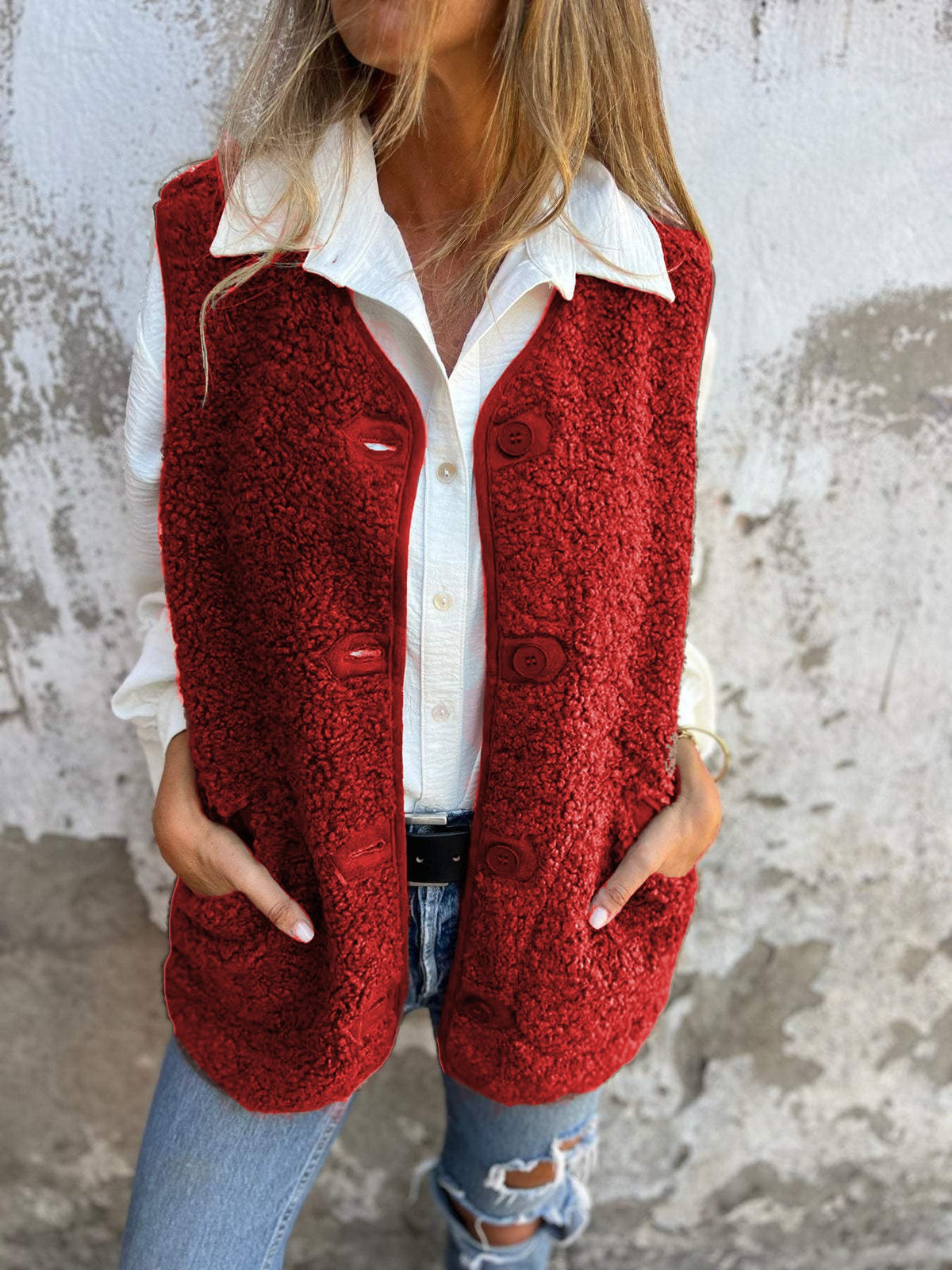 Clarisse I Gilet douillet à boutons