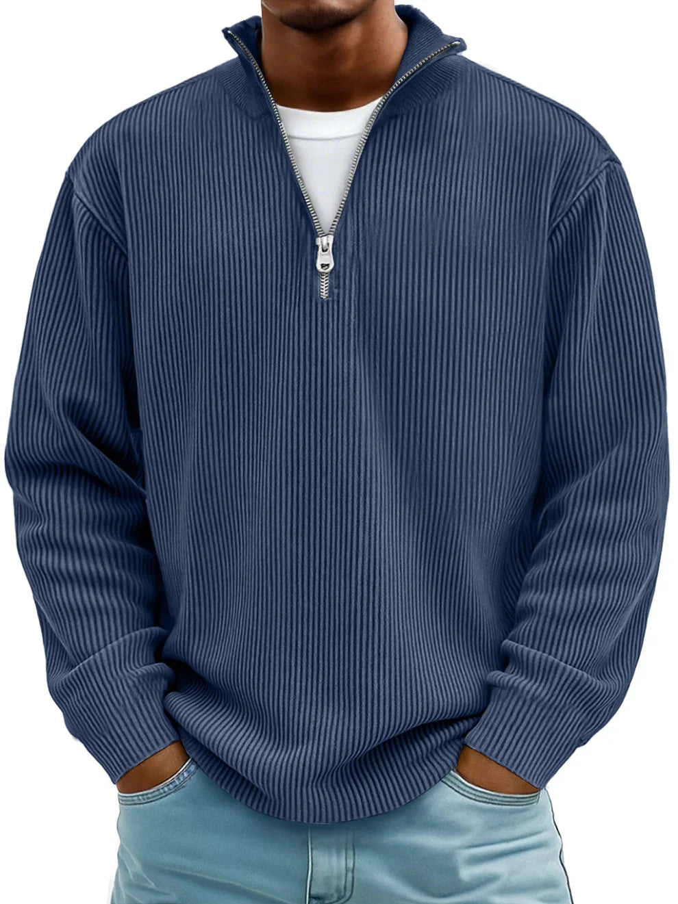 Valmorie | Pull Col Zippé Côtelé Marc