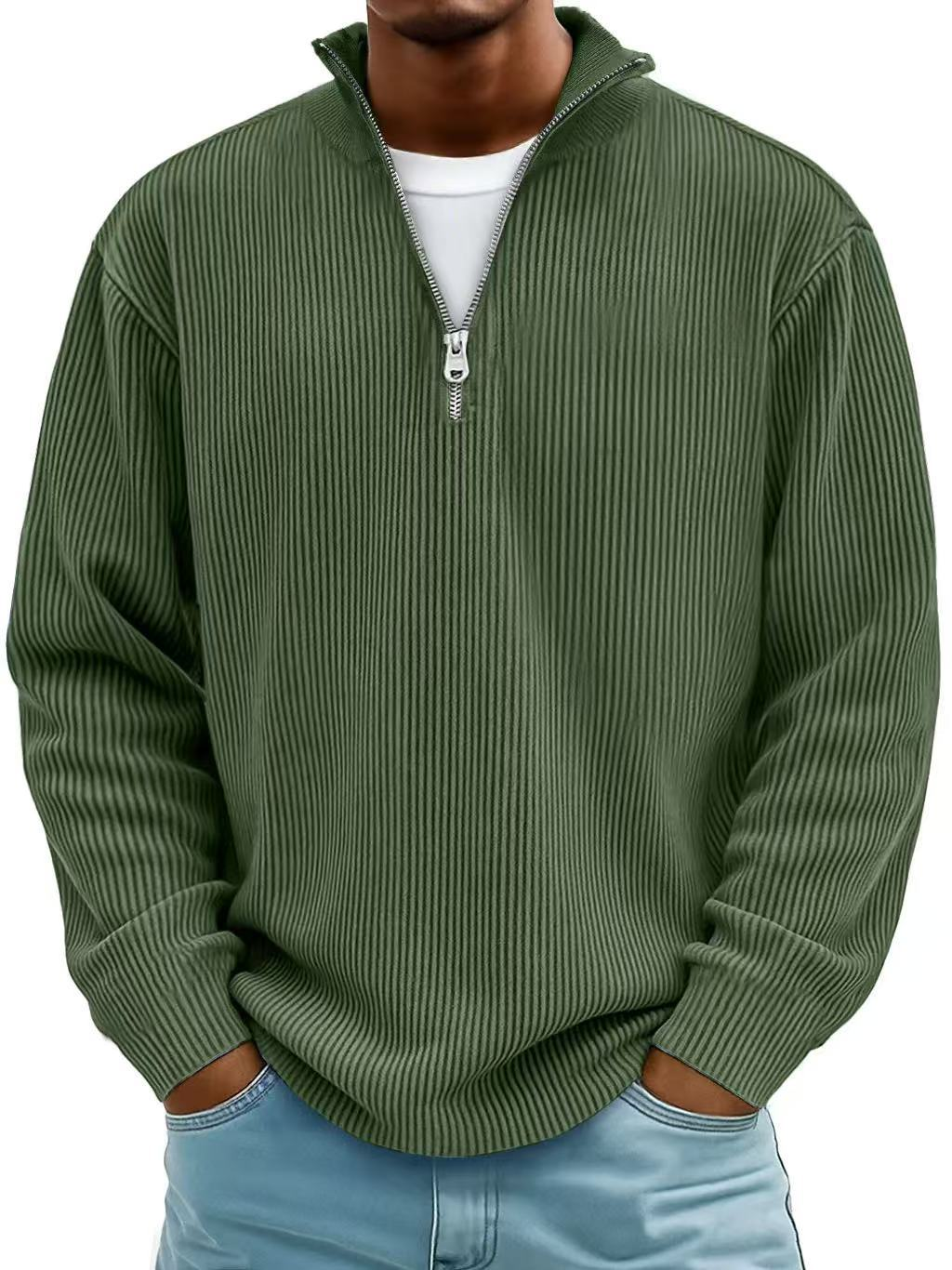 Valmorie | Pull Col Zippé Côtelé Marc