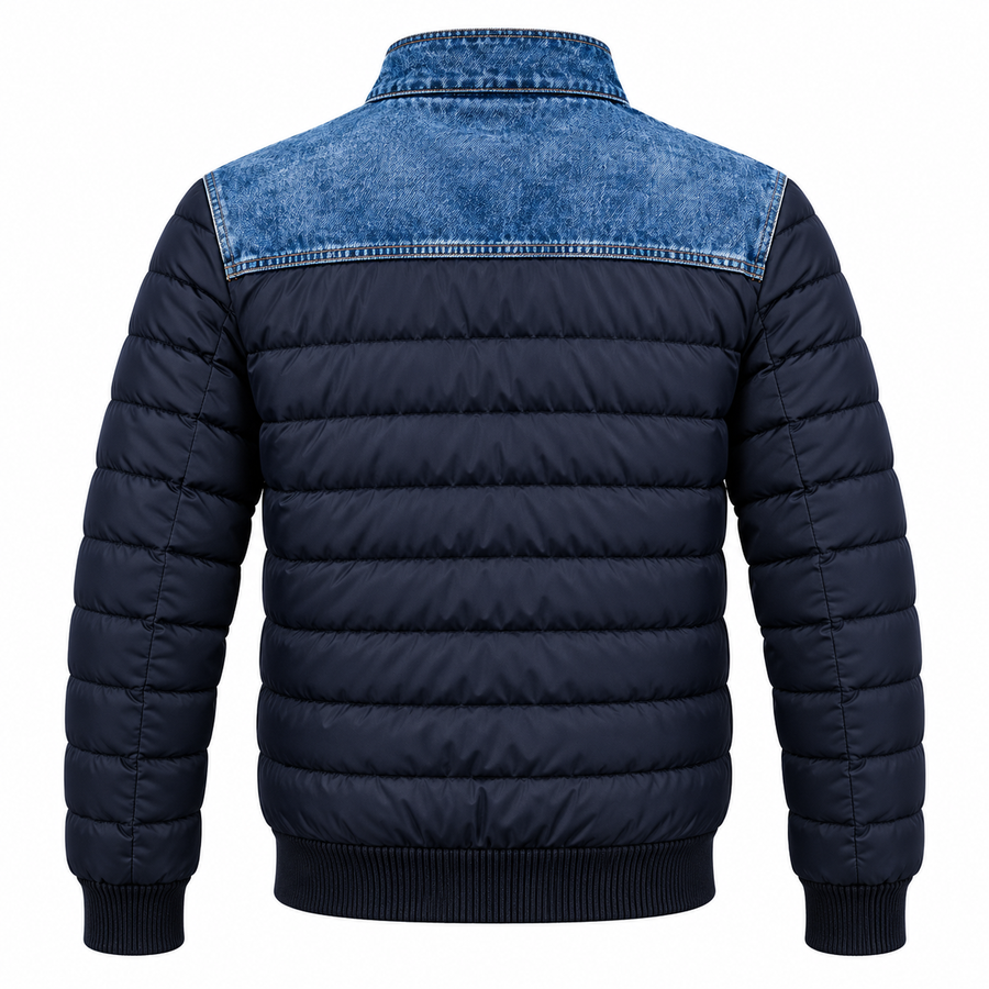 Varel | Veste hybride en denim matelassé