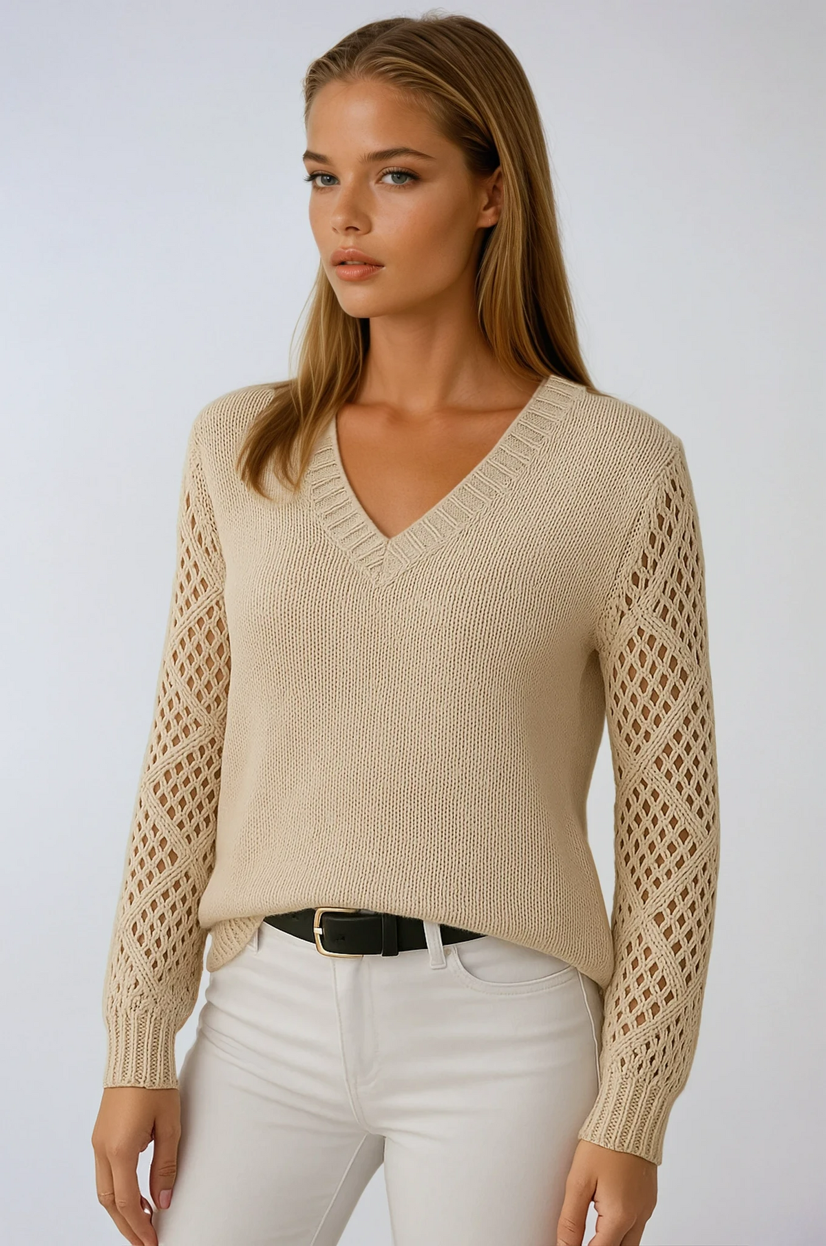 Claudia | Pull en maille ajourée