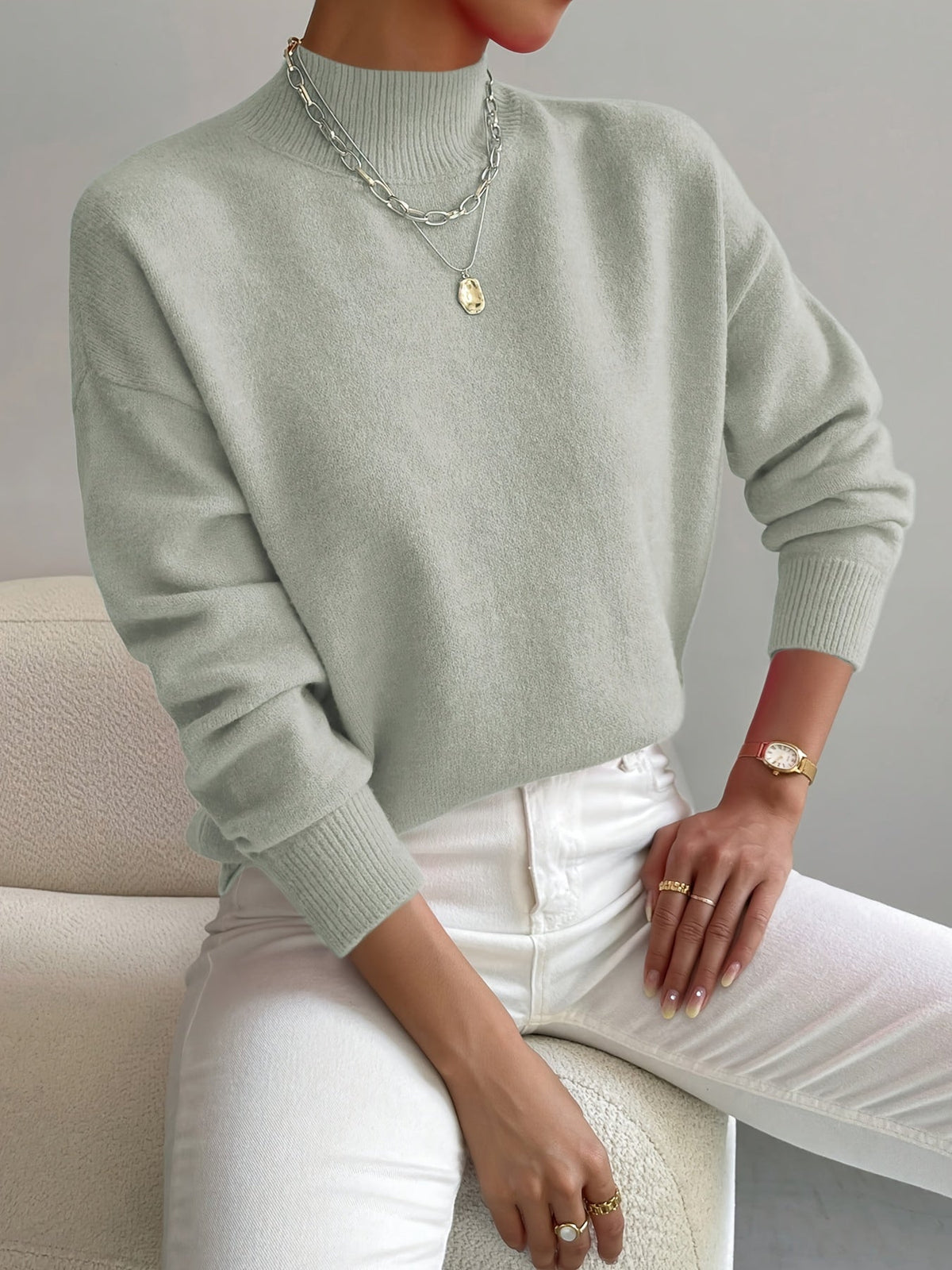 Harper | Pull doux à col montant
