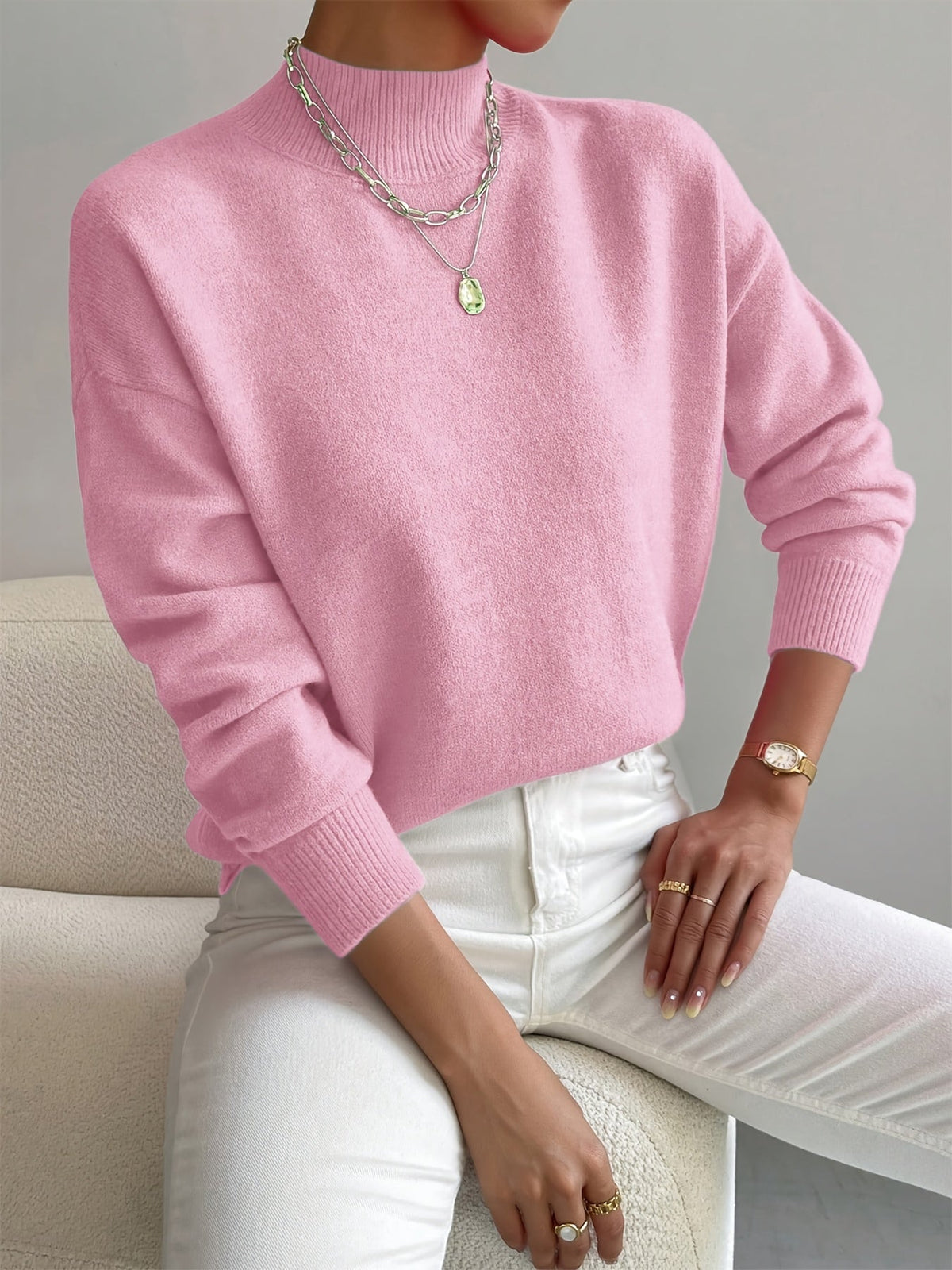 Harper | Pull doux à col montant