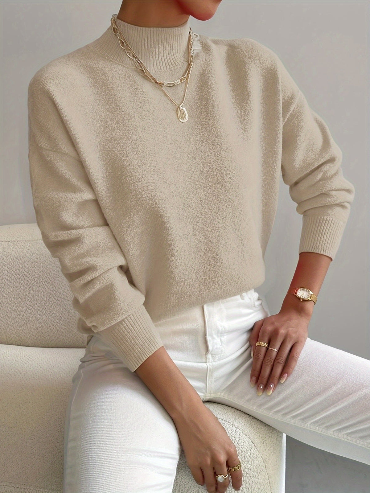Harper | Pull doux à col montant
