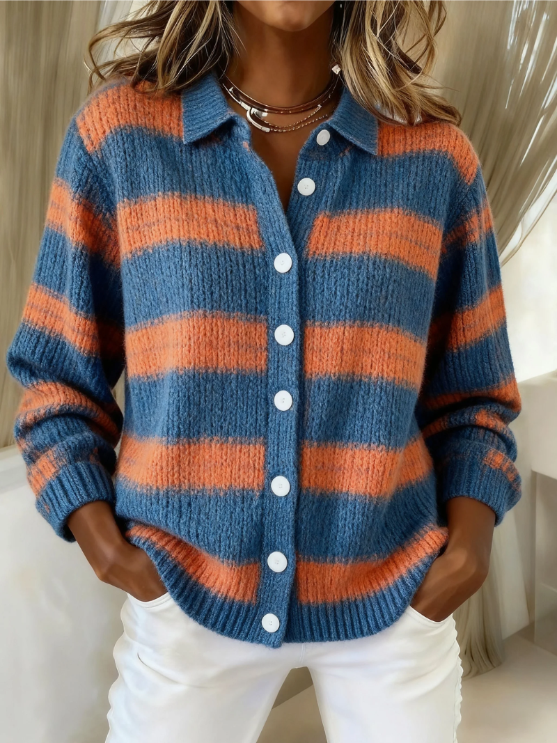Livia | Cardigan tricoté à rayures