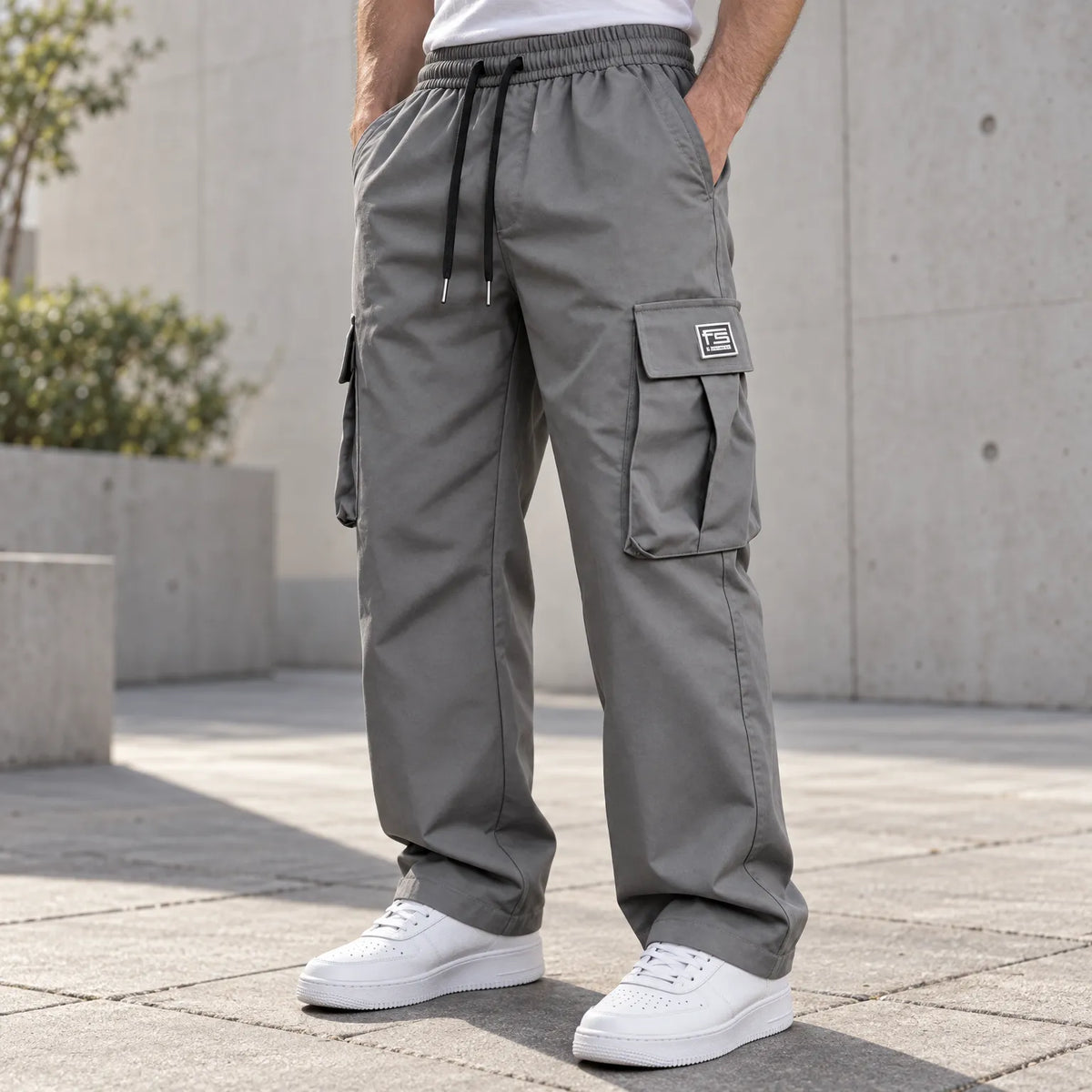Pantalon cargo homme | Coupe décontractée avec poches | 1 ACHETÉ = 1 OFFERT