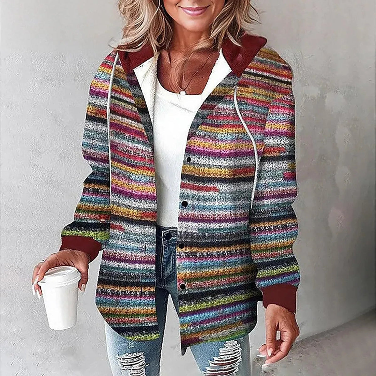 Chemise Overshirt Doublée avec Capuche Élise
