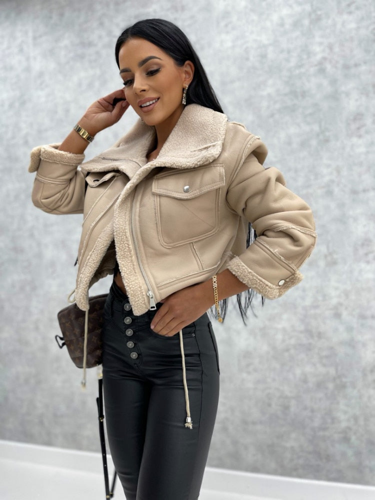 valmorie® | VESTE EN CUIR AVEC LAINE