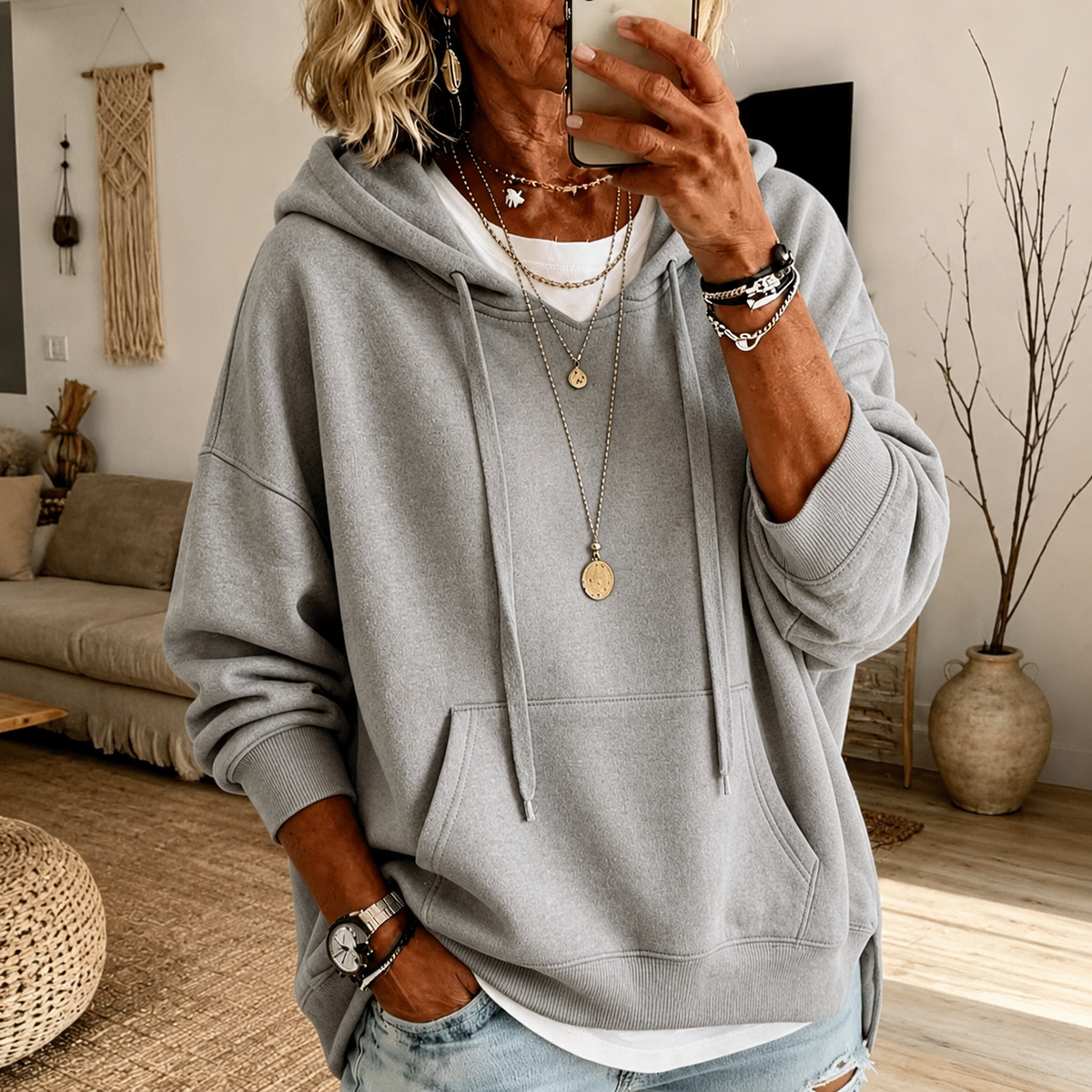 Elaijah – Pull gris clair élégant
