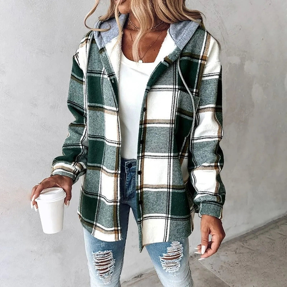 Chemise Overshirt Doublée avec Capuche Élise