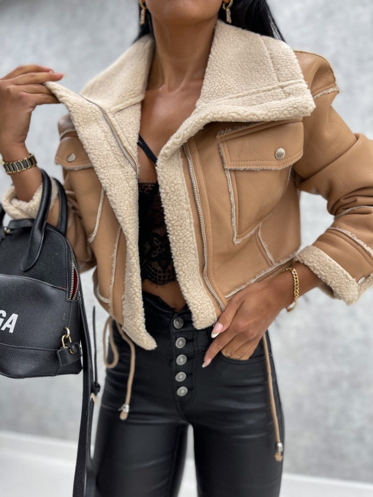 valmorie® | VESTE EN CUIR AVEC LAINE