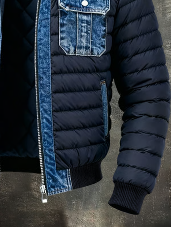 Varel | Veste hybride en denim matelassé