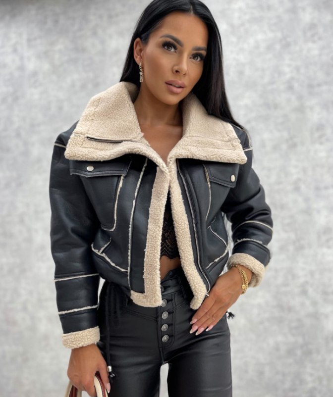 valmorie® | VESTE EN CUIR AVEC LAINE