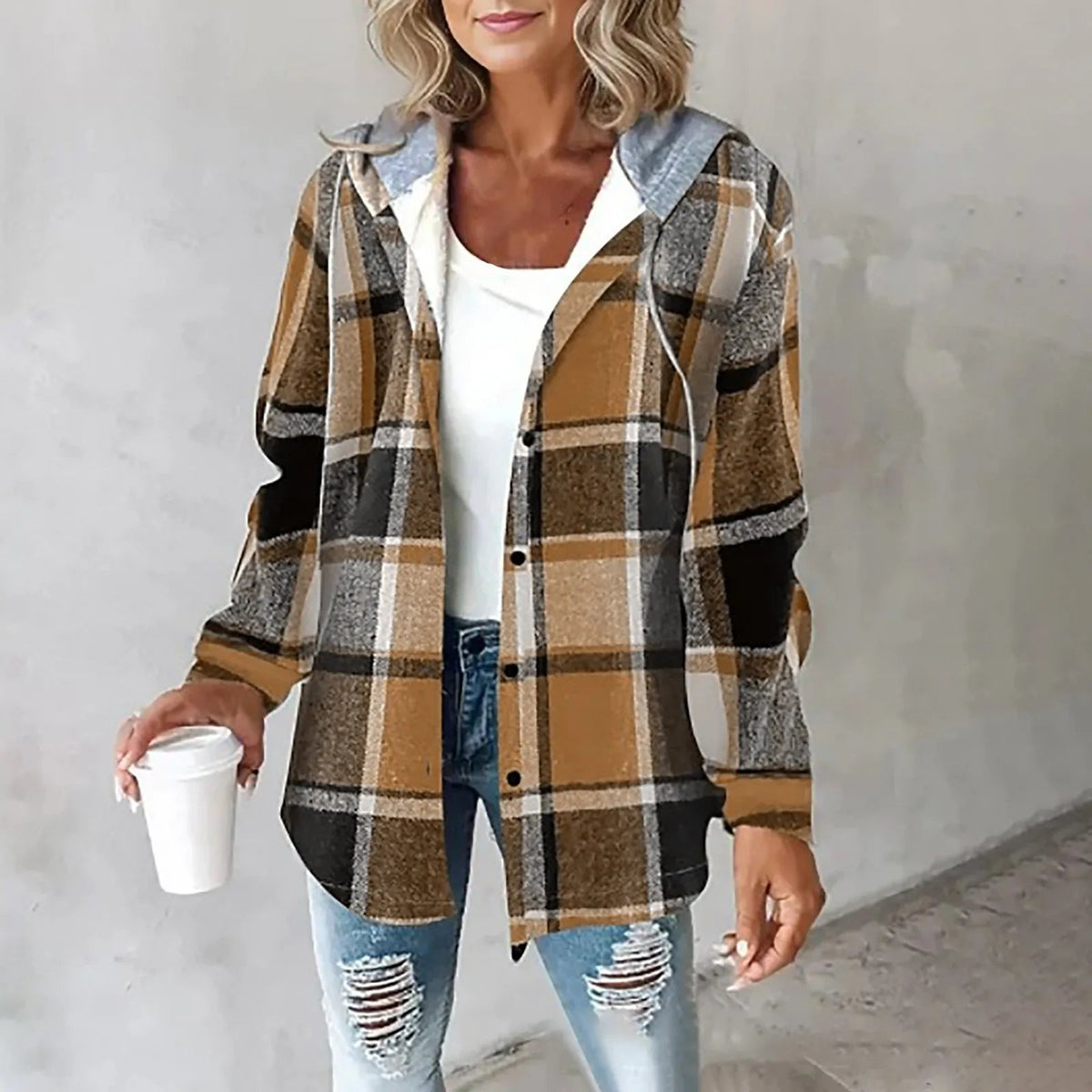 Chemise Overshirt Doublée avec Capuche Élise