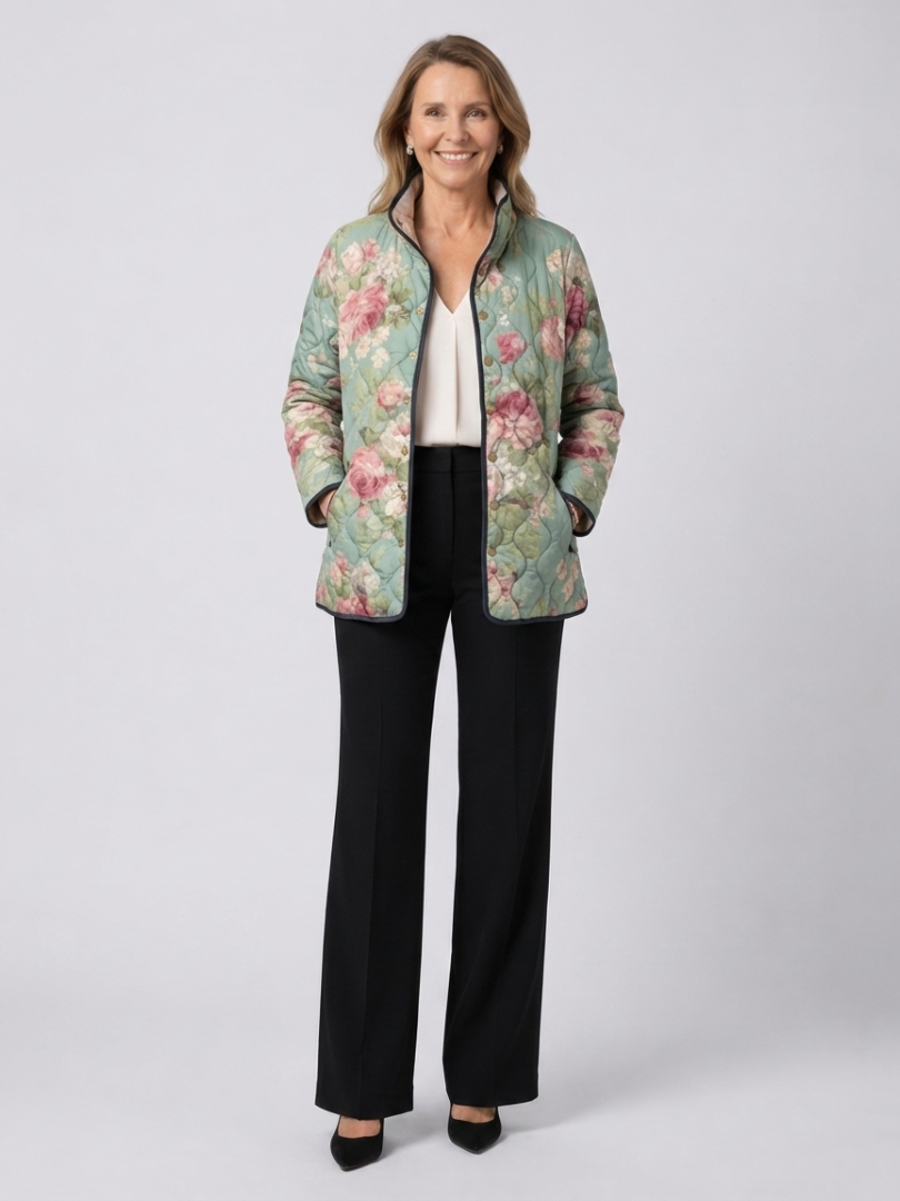 VALMORIE| Veste Matelassée Roses Anciennes Claire