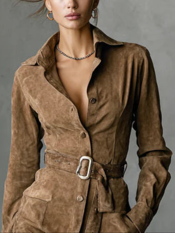 Mélisande | Robe midi cintrée à col revers