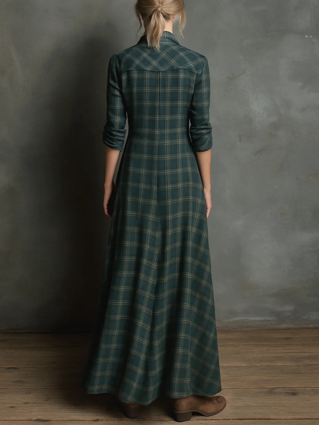 Valentine | Robe à Carreaux Longue