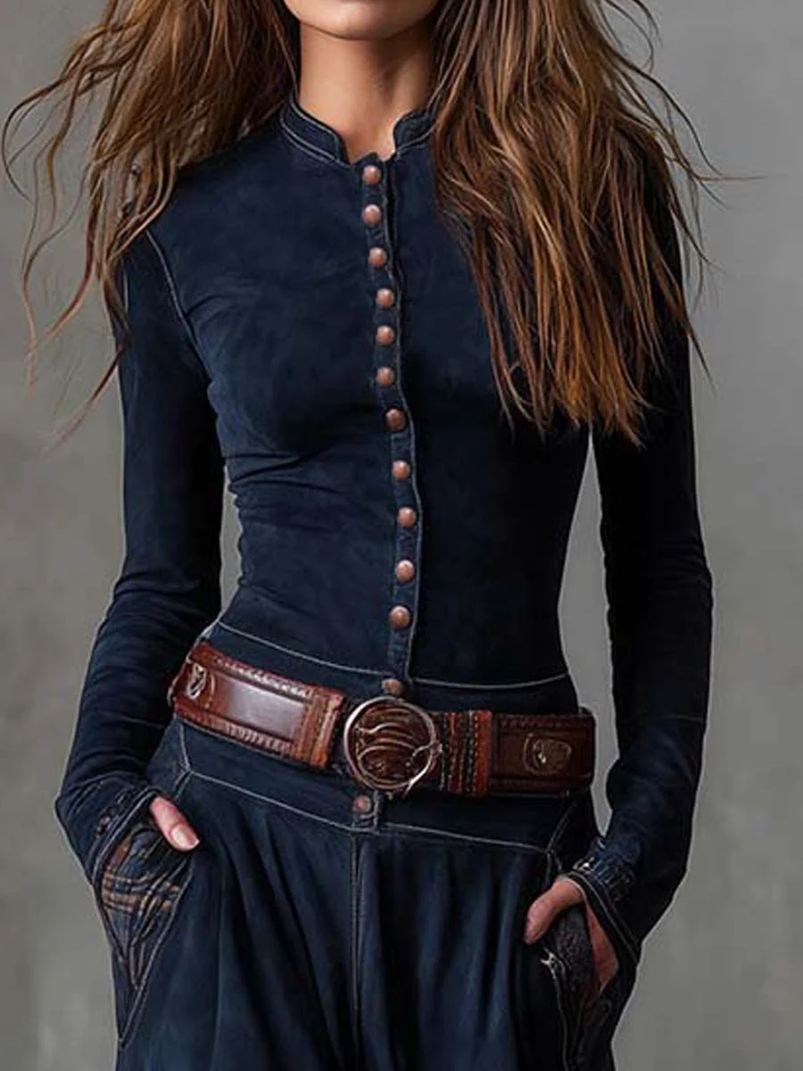 Élise | Robe Maxi en Suède avec Ceinture