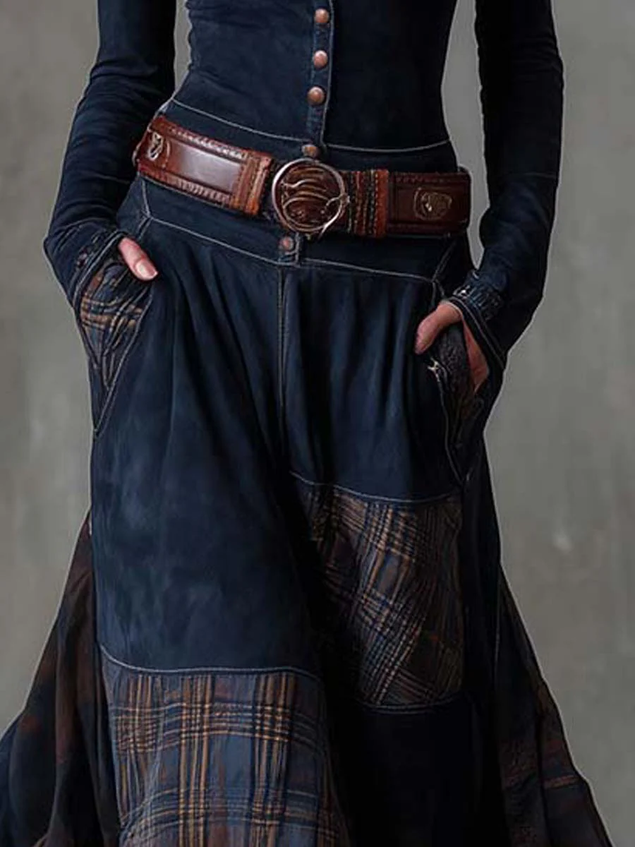 Élise | Robe Maxi en Suède avec Ceinture