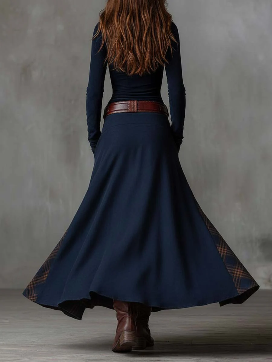 Élise | Robe Maxi en Suède avec Ceinture