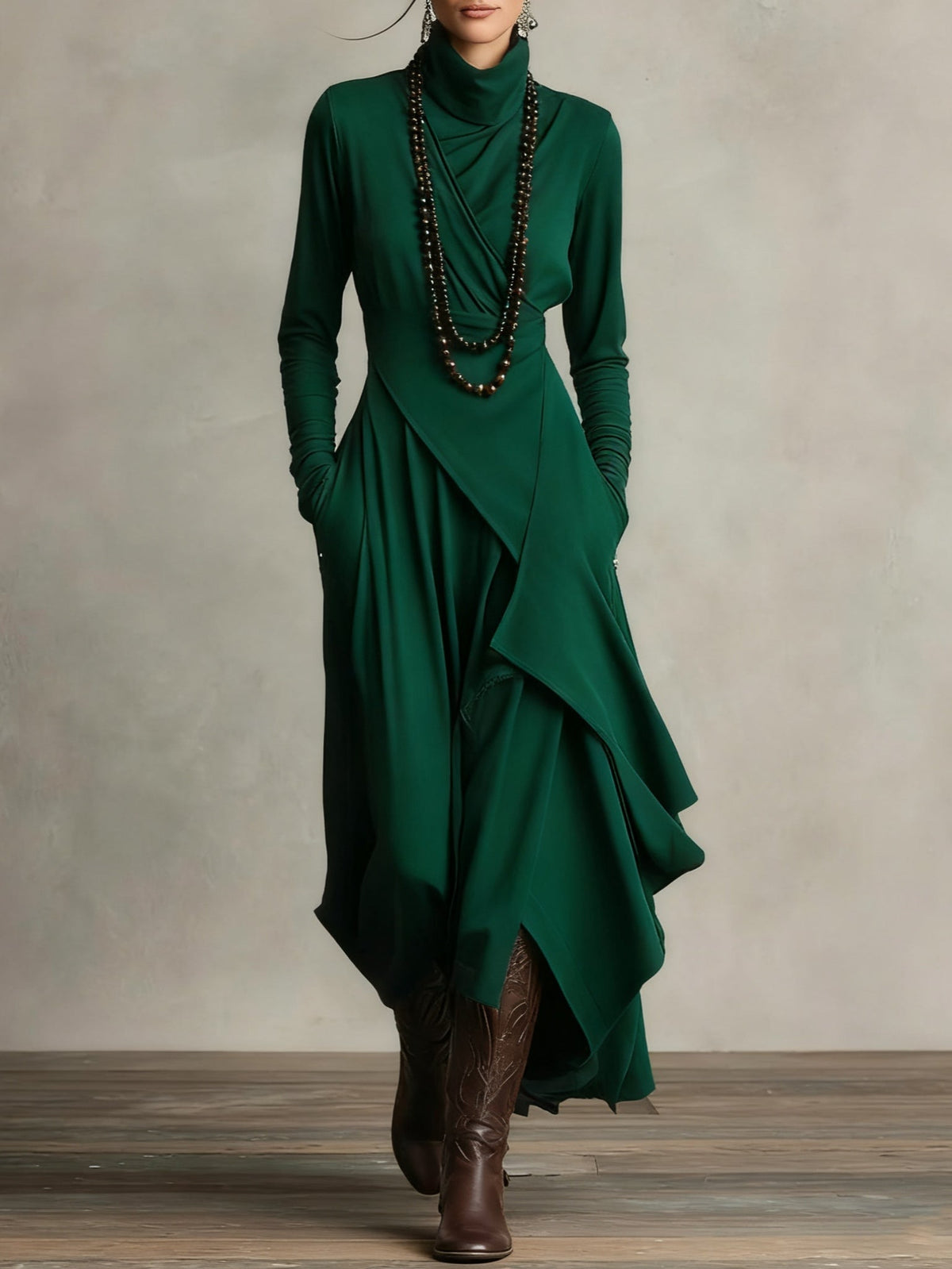 Arielle | Robe Coljurk Asymétrique Vintage
